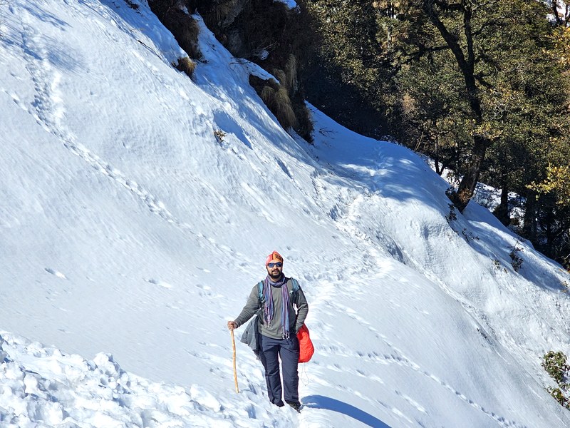 Jeet on a snow trek adventure